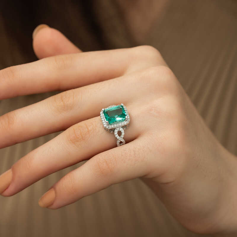 Silver Baguette Square Women’s Ring