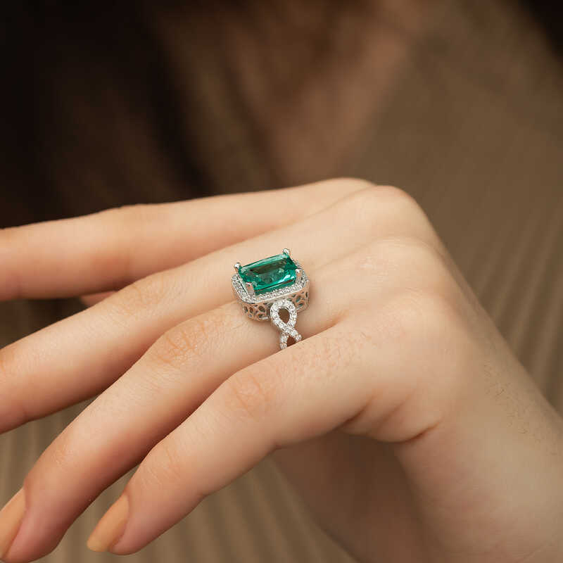 Silver Baguette Square Women’s Ring