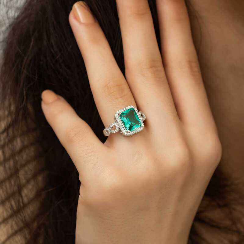 Silver Baguette Square Women’s Ring