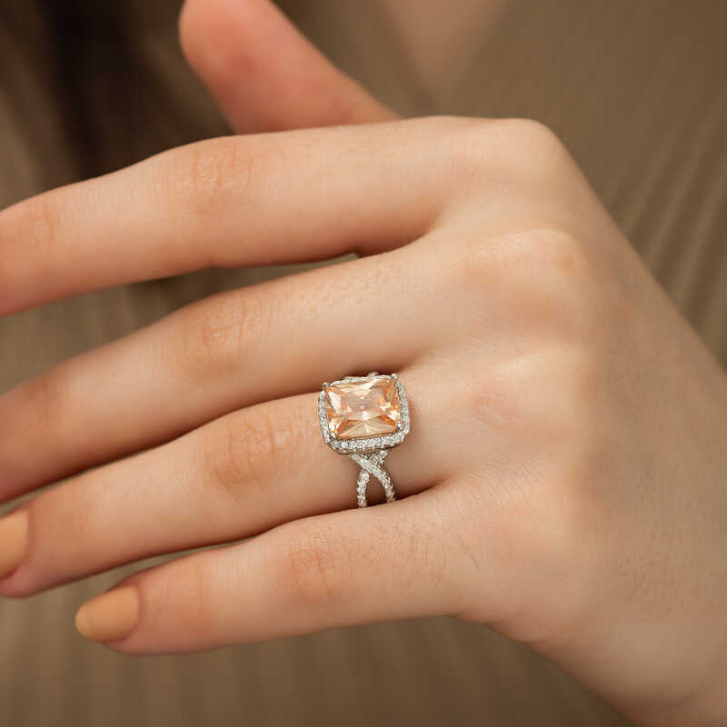 Silver Baguette Square Women’s Ring
