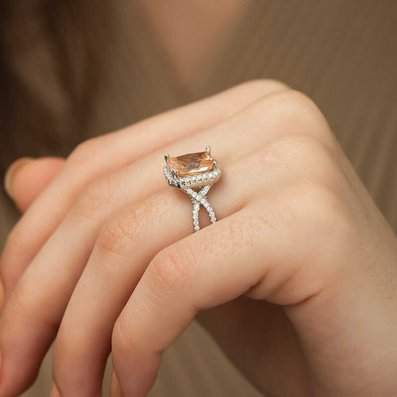 Silver Baguette Square Women’s Ring
