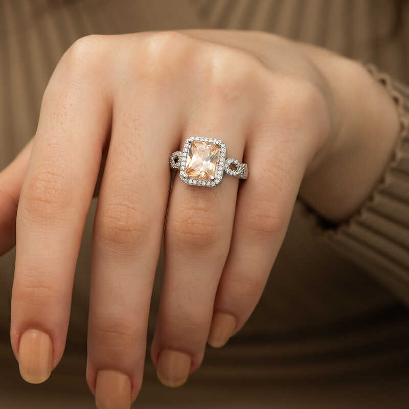 Silver Baguette Square Women’s Ring