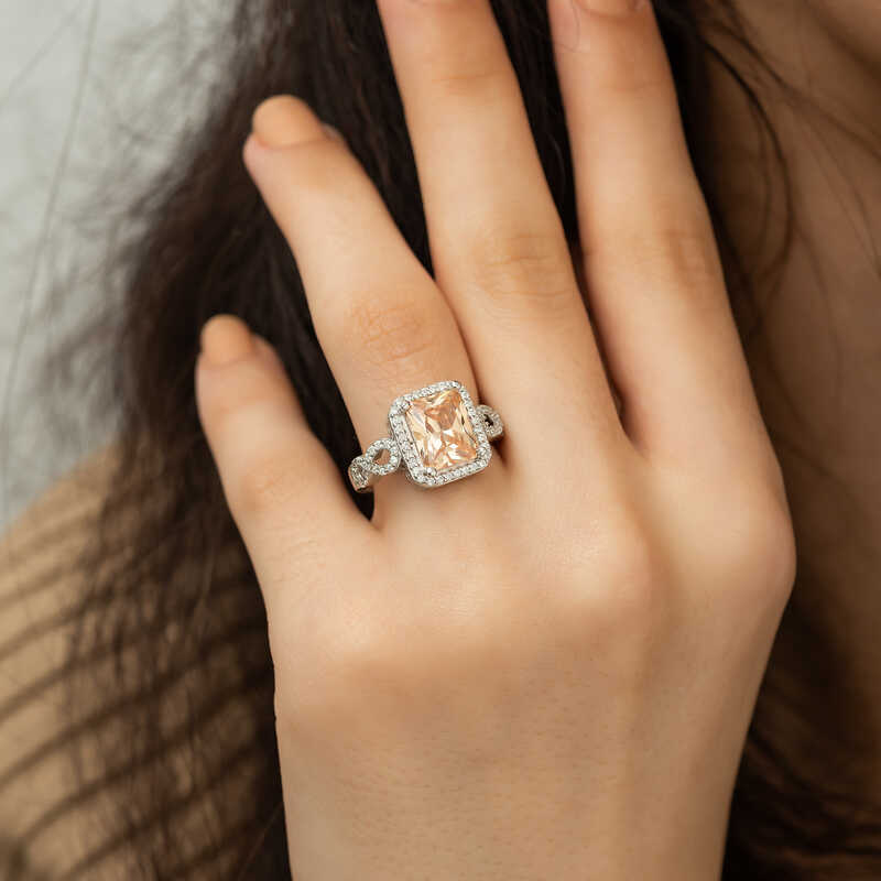 Silver Baguette Square Women’s Ring