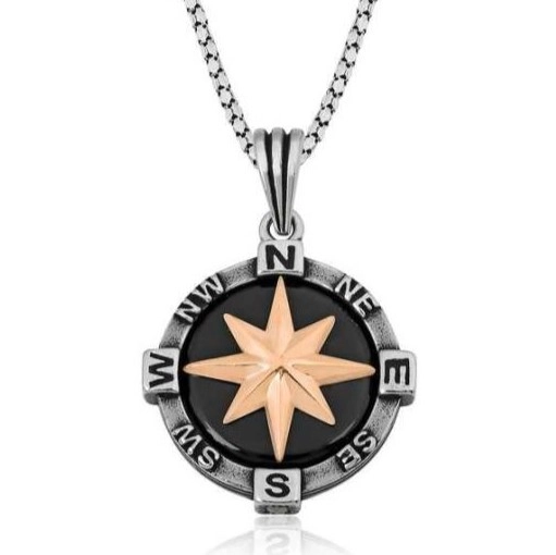 Silver Compass Necklace