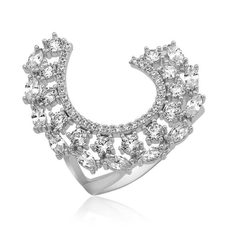 Silver Marquise Stone Women’s Ring