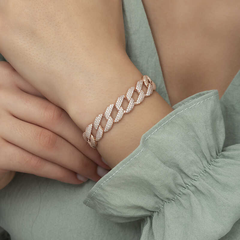Silver Rose Stone Gurmet Women’s Bracelet