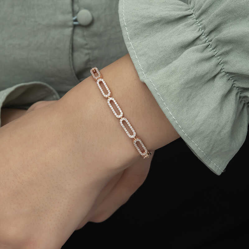 Silver Rose Oval Stone Women’s Bracelet