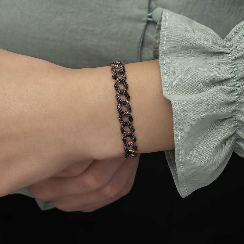 Silver Black Stone Gurmet Women’s Bracelet