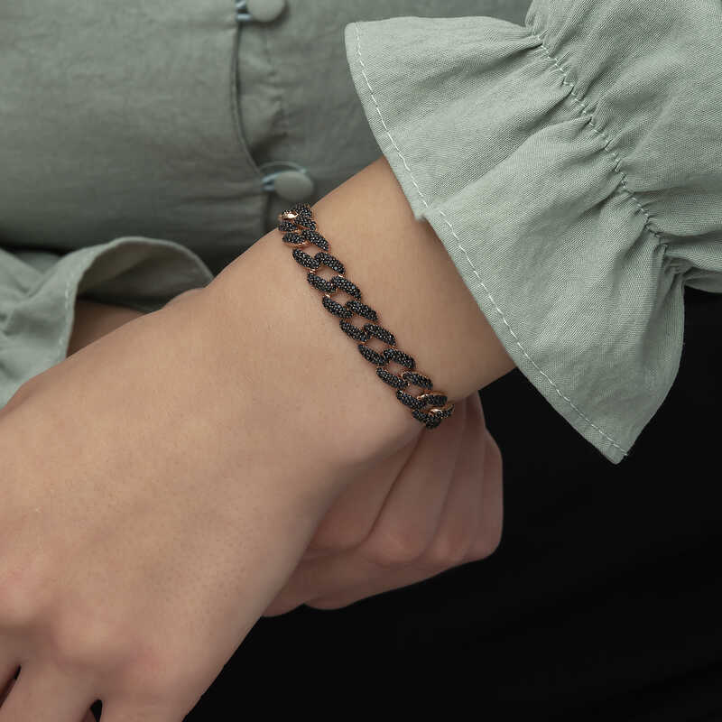 Silver Black Stone Gurmet Women’s Bracelet