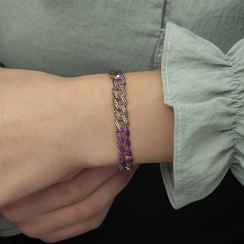 Gurmet Women’s Bracelet with Silver Colored Stones