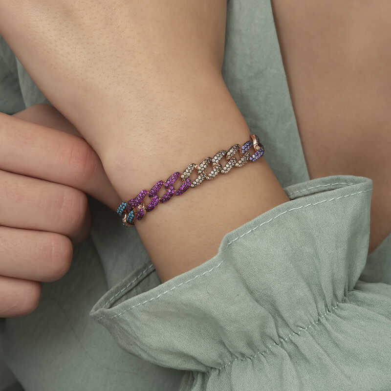 Gurmet Women’s Bracelet with Silver Colored Stones