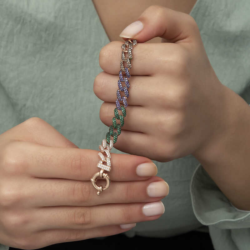 Gurmet Women’s Bracelet with Silver Colored Stones