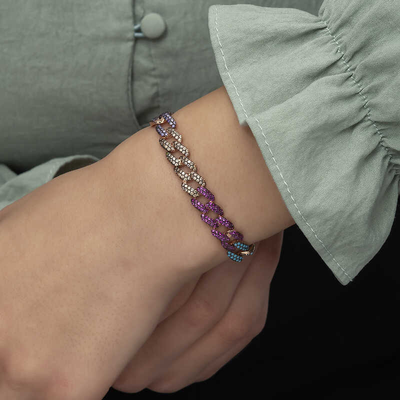 Gurmet Women’s Bracelet with Silver Colored Stones