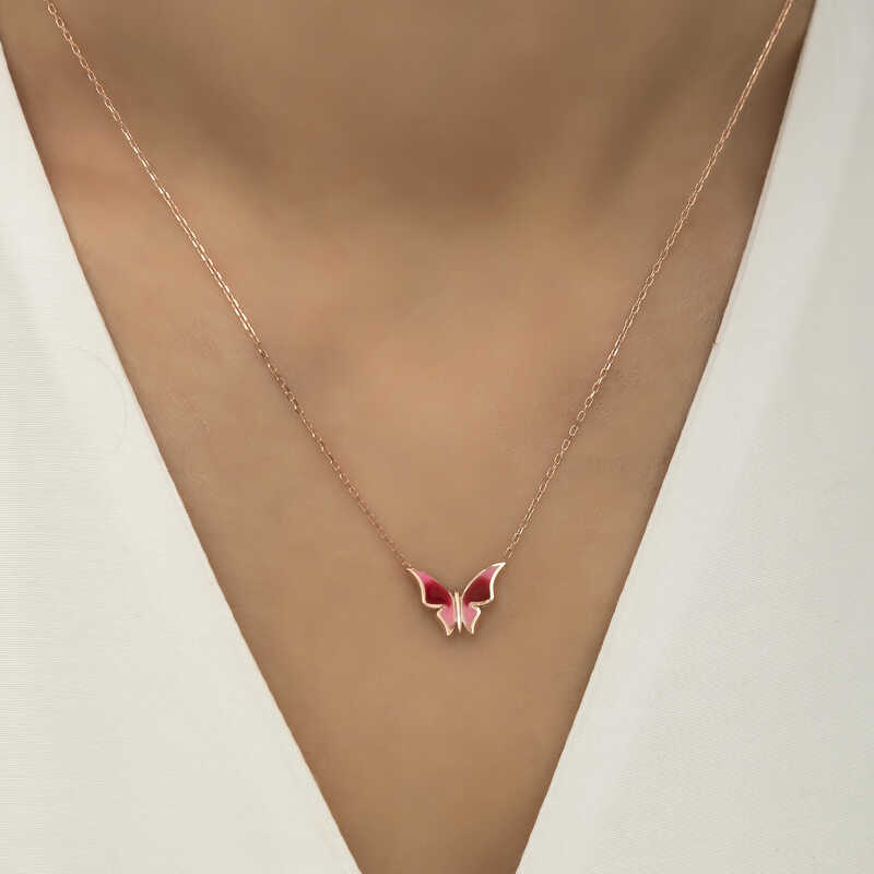 Silver Rose Minimal Butterfly Women’s Necklace