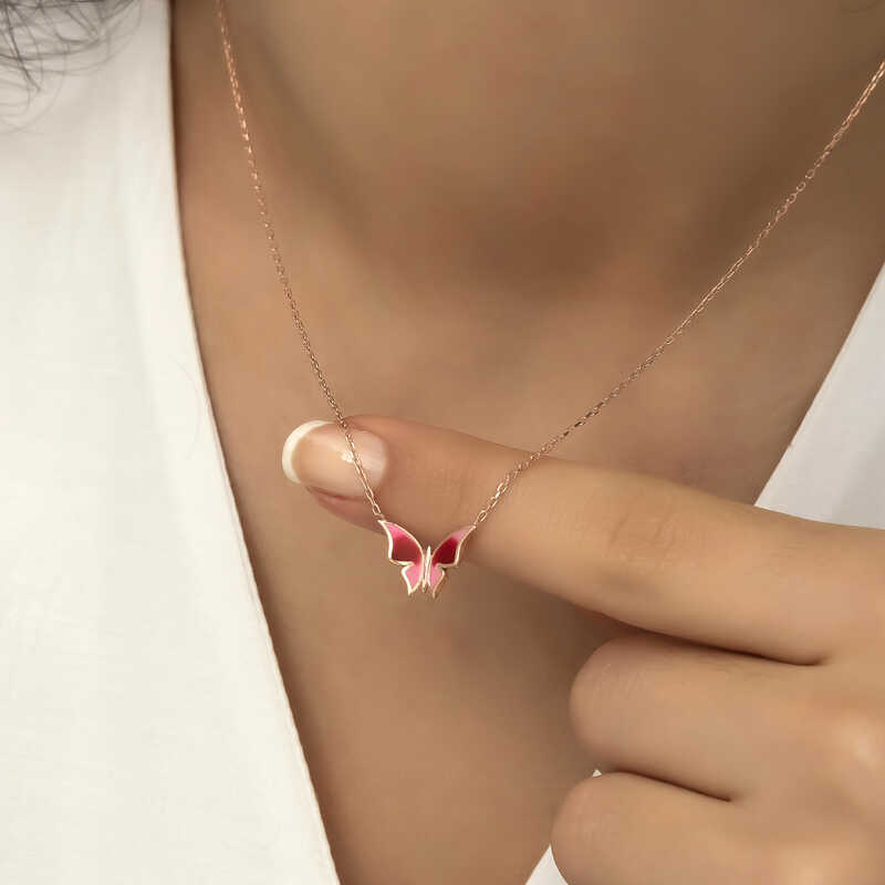 Silver Rose Minimal Butterfly Women’s Necklace