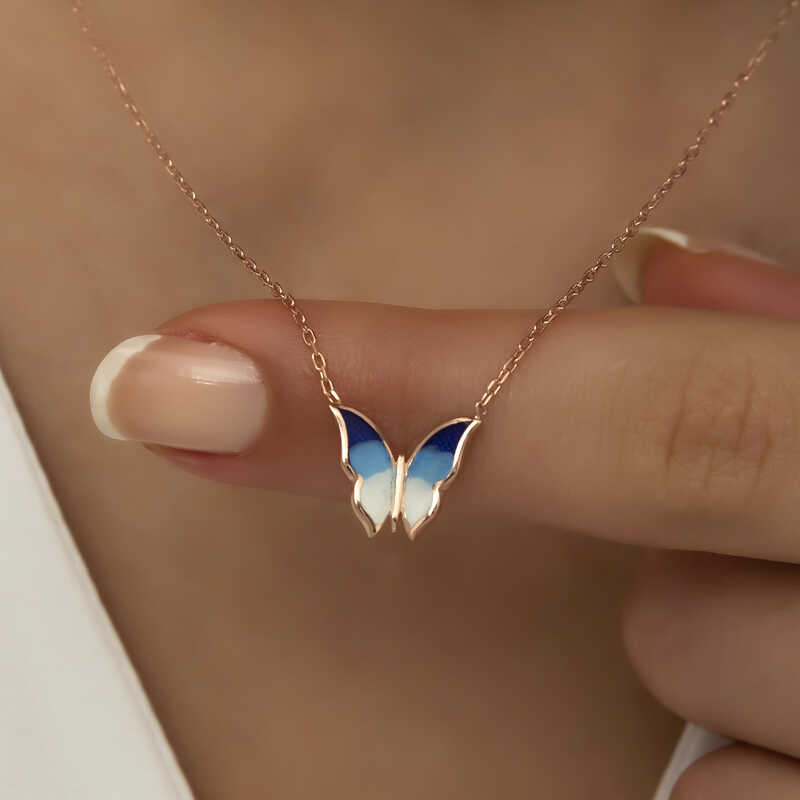 Silver Rose Minimal Butterfly Women’s Necklace