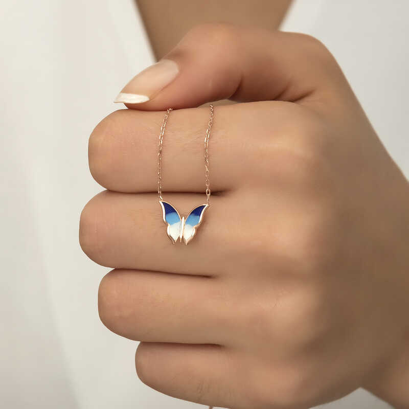 Silver Rose Minimal Butterfly Women’s Necklace