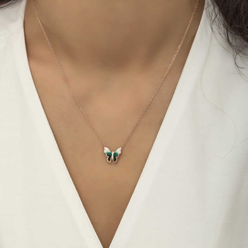 Silver Rose Minimal Butterfly Women’s Necklace