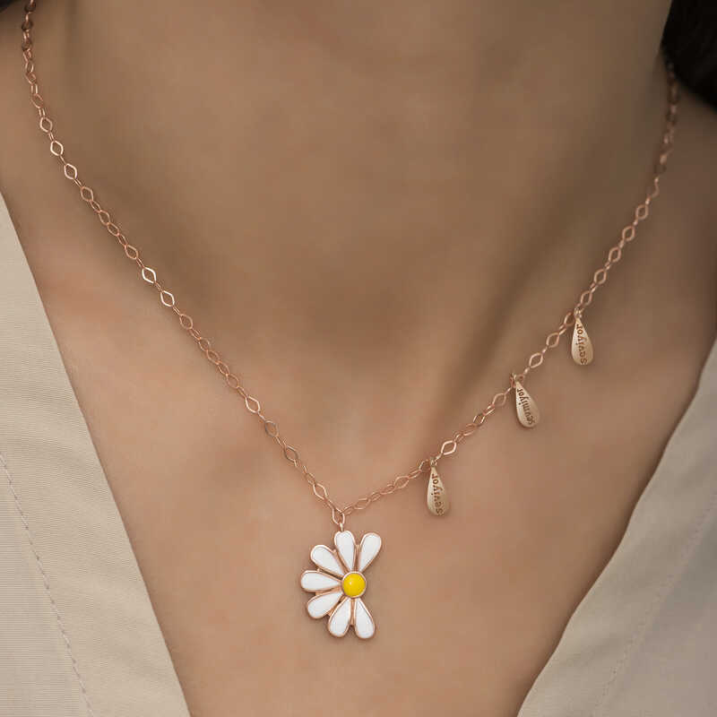 Silver Rose Daisy Loves Dislikes Women’s Necklace