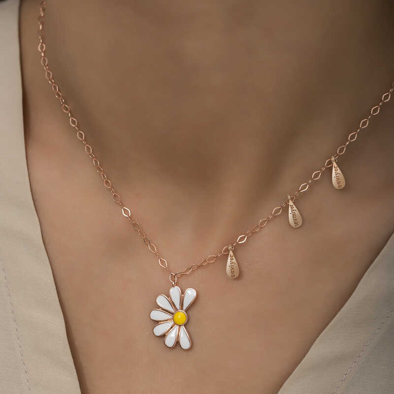 Silver Rose Daisy Loves Dislikes Women’s Necklace
