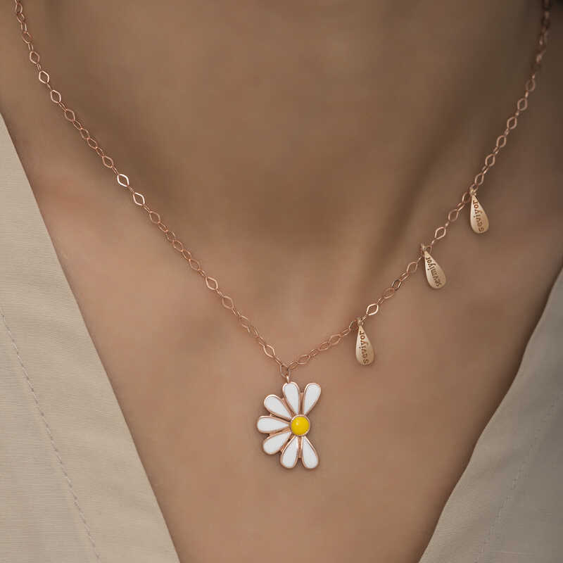 Silver Rose Daisy Loves Dislikes Women’s Necklace