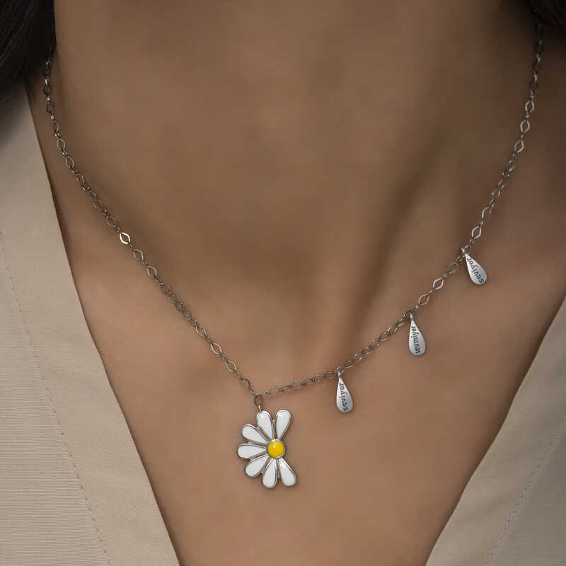 Silver Rhodium Daisy Loves Dislikes Women’s Necklace