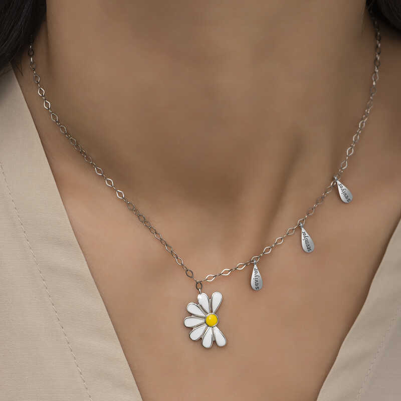 Silver Rhodium Daisy Loves Dislikes Women’s Necklace