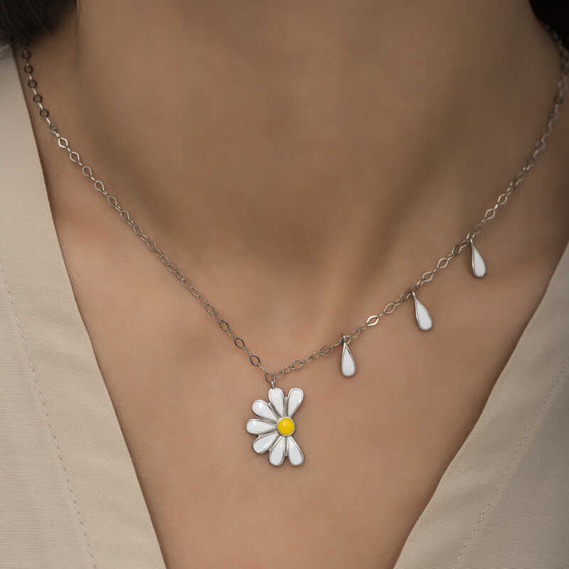 Silver Rhodium Daisy Loves Dislikes Women’s Necklace