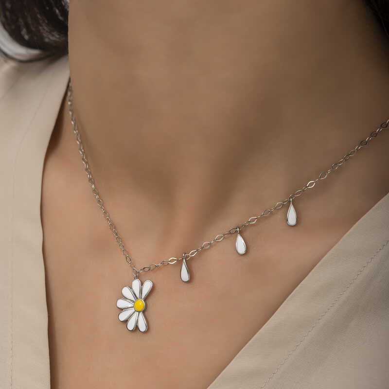 Silver Rhodium Daisy Loves Dislikes Women’s Necklace
