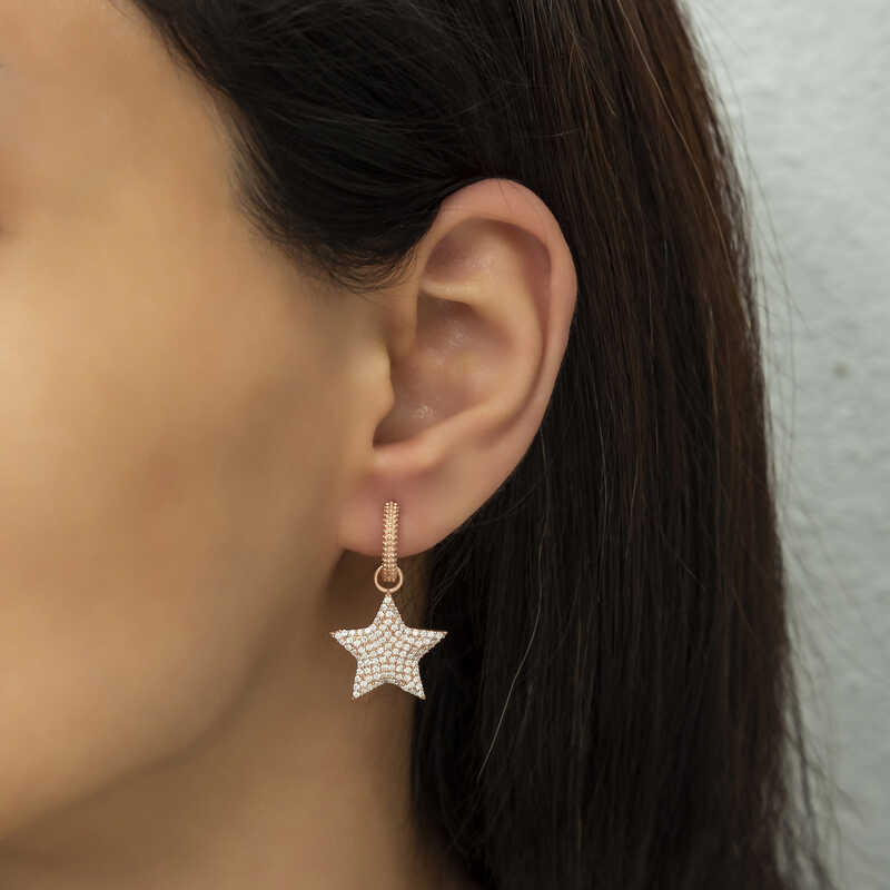 Silver Hoop Star Women’s Earrings