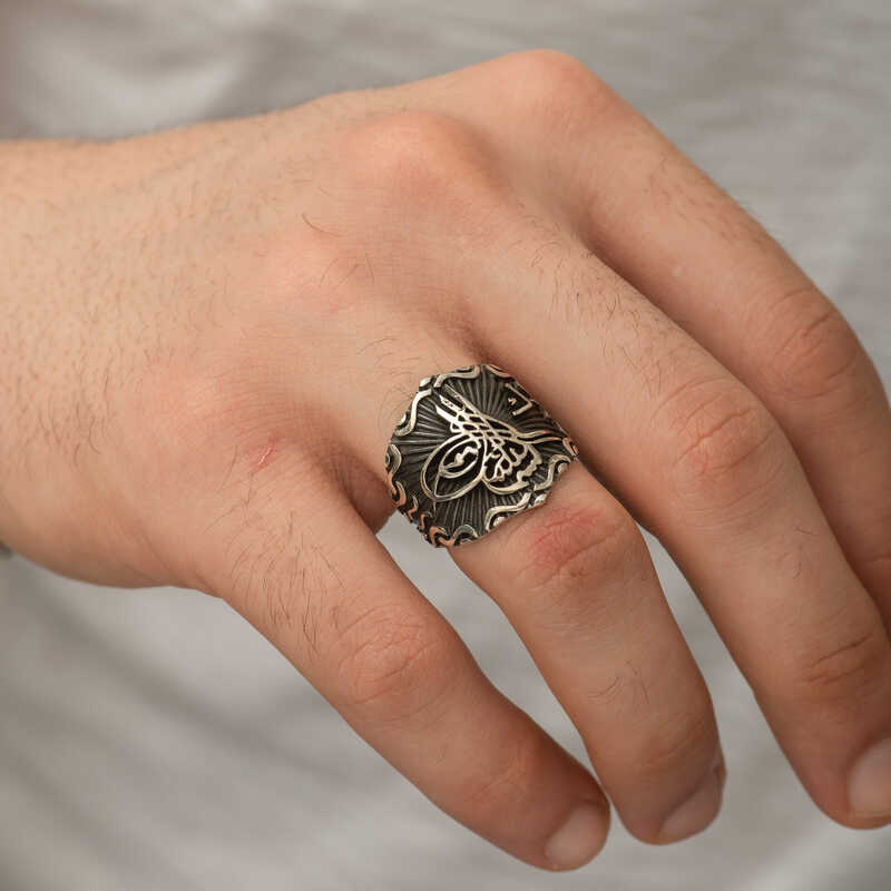 Silver Ottoman Tughra Men’s Ring