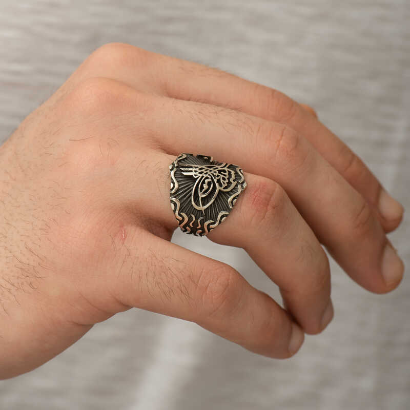 Silver Ottoman Tughra Men’s Ring