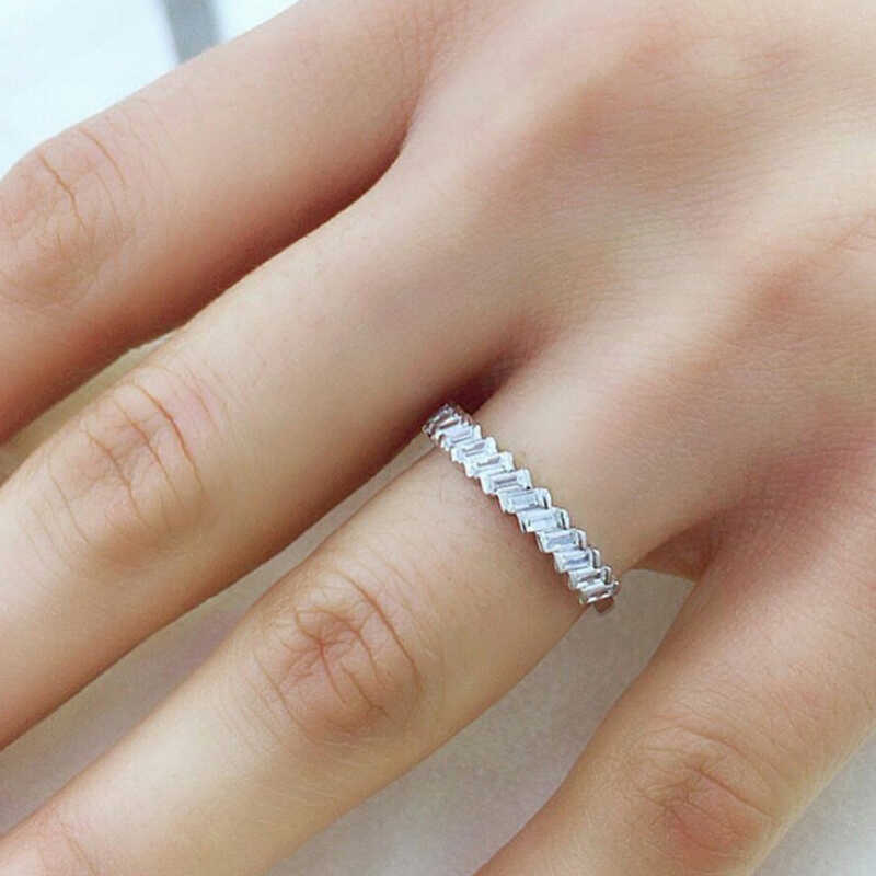 Silver Row Baguette Stone Women’s Ring
