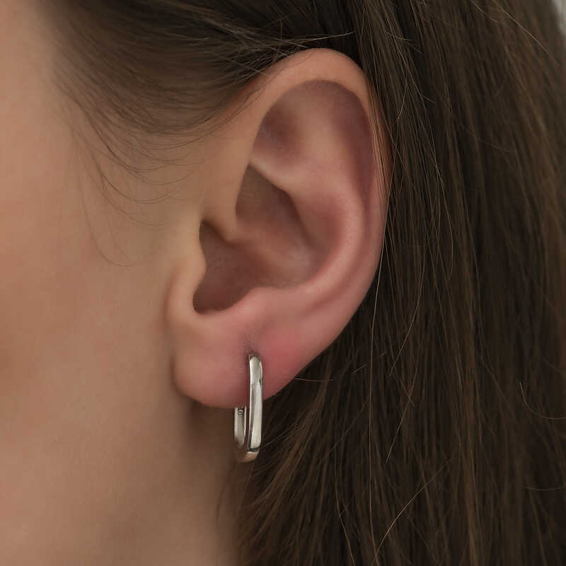 Silver Stoneless J Women’s Earrings