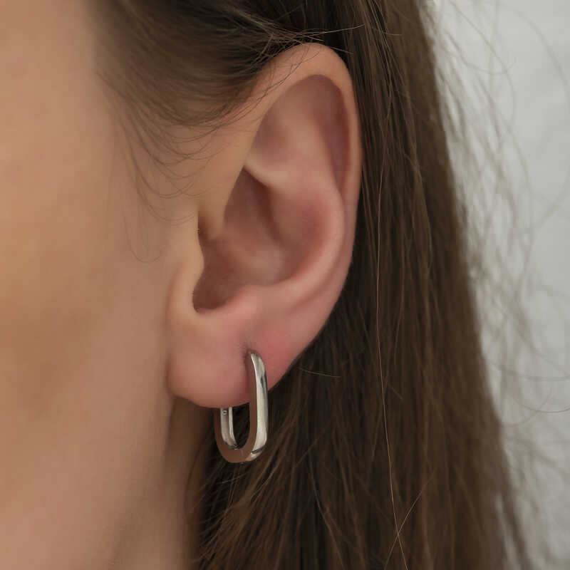Silver Stoneless J Women’s Earrings