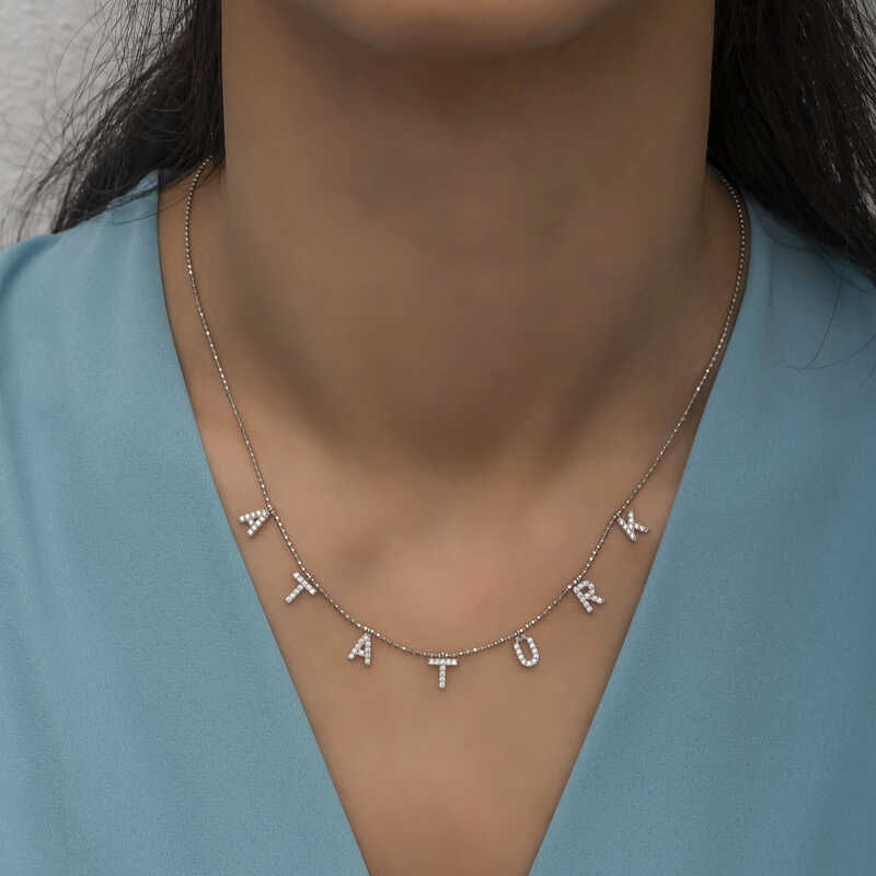 Silver Ataturk Written Women’s Necklace