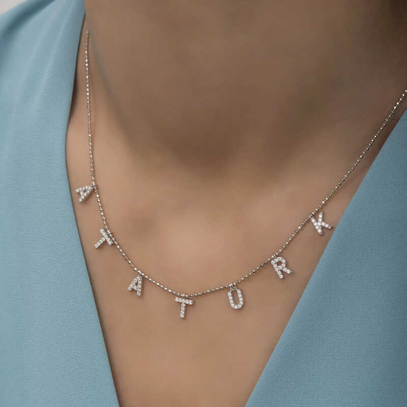 Silver Ataturk Written Women’s Necklace