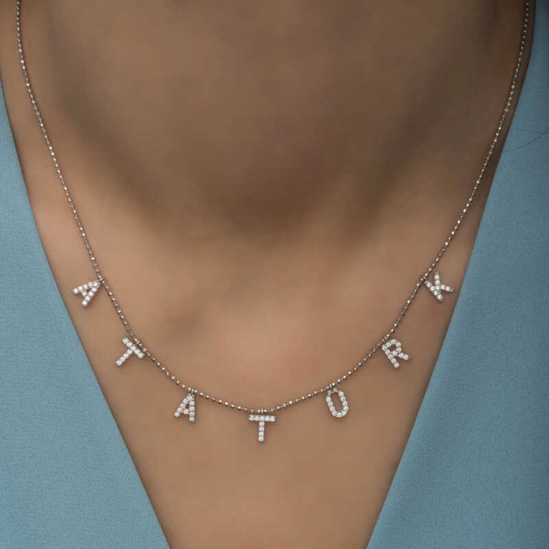Silver Ataturk Written Women’s Necklace