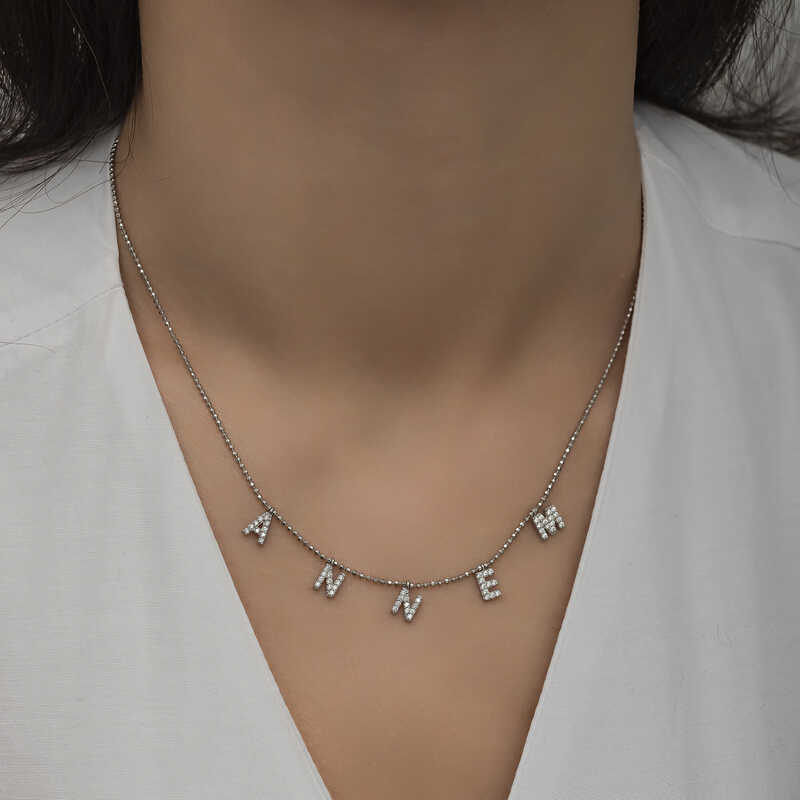 Silver Necklace with My Mother Written