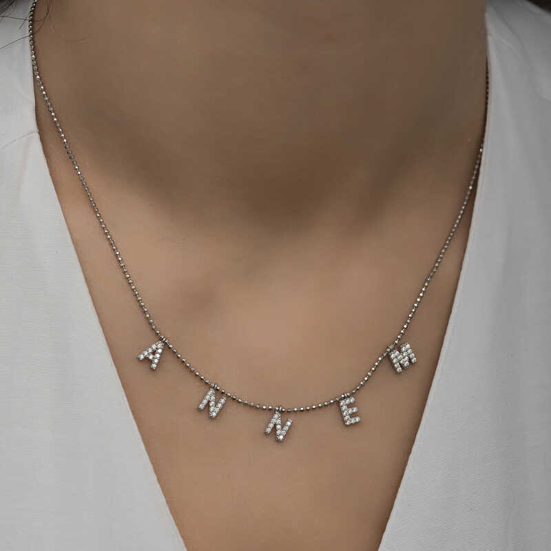 Silver Necklace with My Mother Written