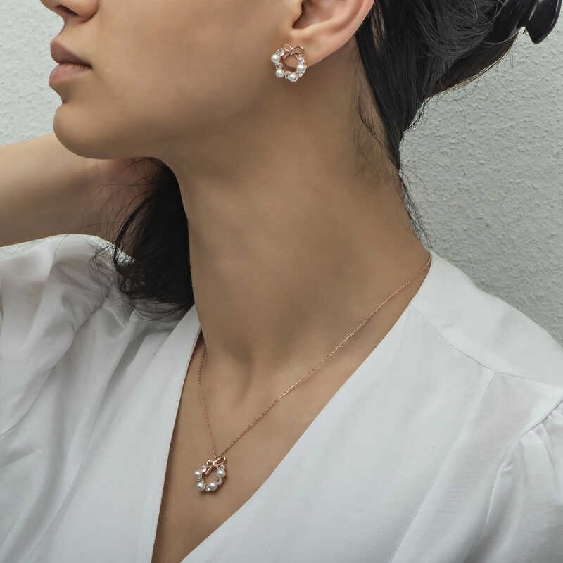 Silver Pearl Ribbon Women’s Set