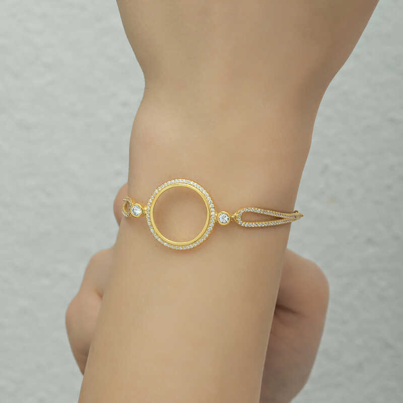Gold Plated Women’s Bracelet with Silver Quarter Attachment