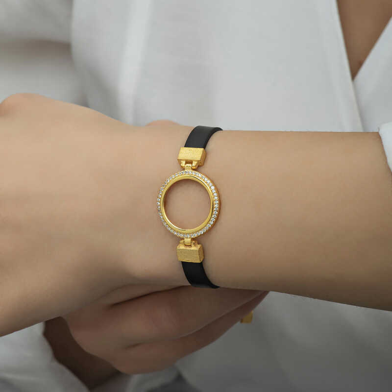 Gold Plated Women’s Bracelet with Silver Quarter Attachment