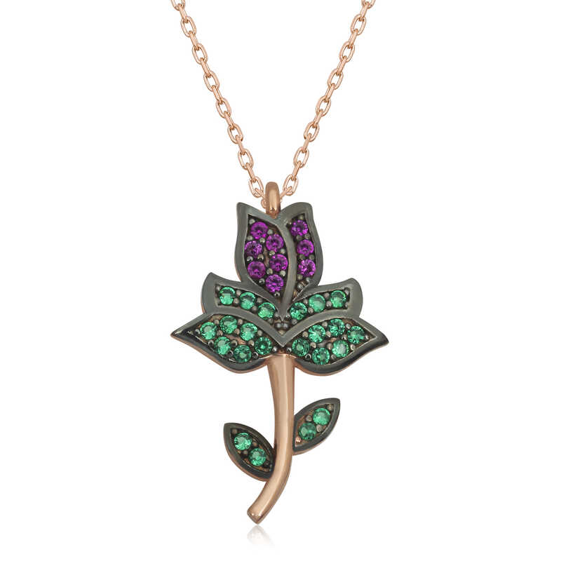 Silver Rose Tulip Women’s Necklace