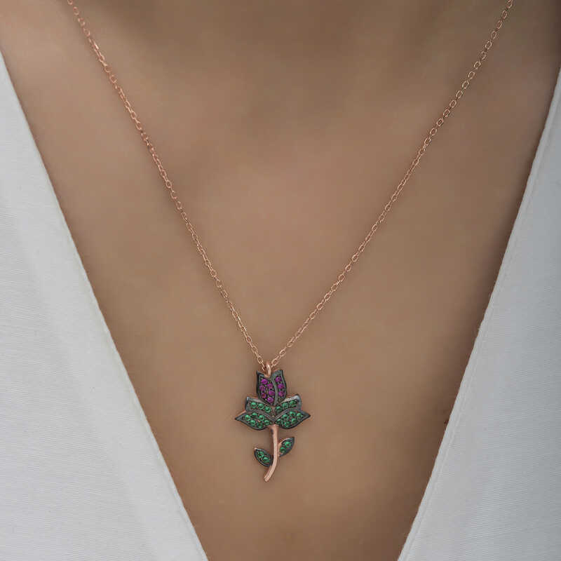 Silver Rose Tulip Women’s Necklace