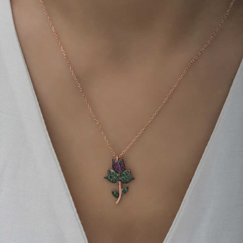 Silver Rose Tulip Women’s Necklace