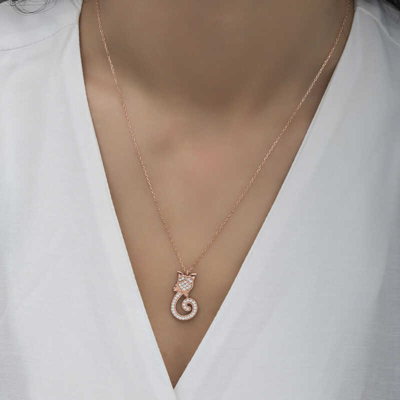 Silver Rose Catwoman Necklace