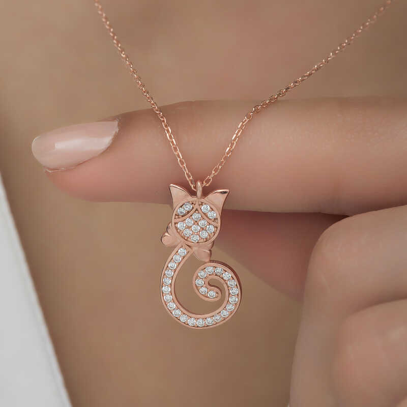 Silver Rose Catwoman Necklace