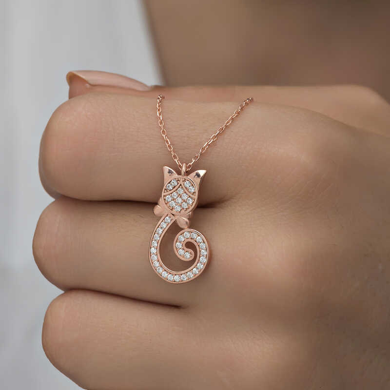 Silver Rose Catwoman Necklace
