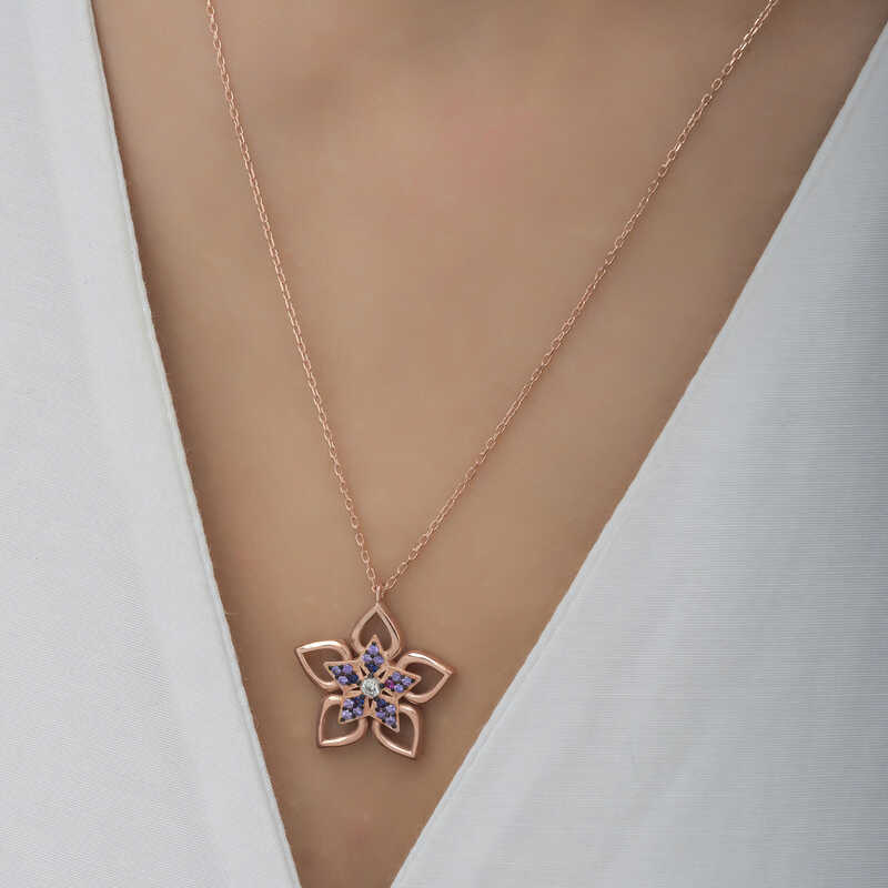 Silver Rose Flower Women’s Necklace